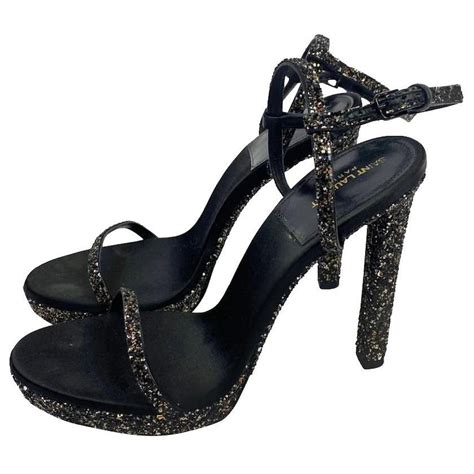 ysl sequin heels|saint laurent heels uk.